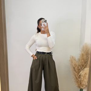 Pantalón palazo con cinturón - Imagen 6