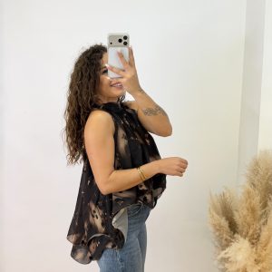 Camiseta gasa volante - Chocolate - Imagen 4