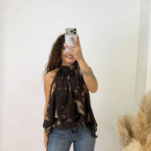 Camiseta gasa volante - Chocolate - Imagen 2