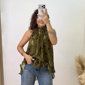 Camiseta gasa volante - Verde pistacho