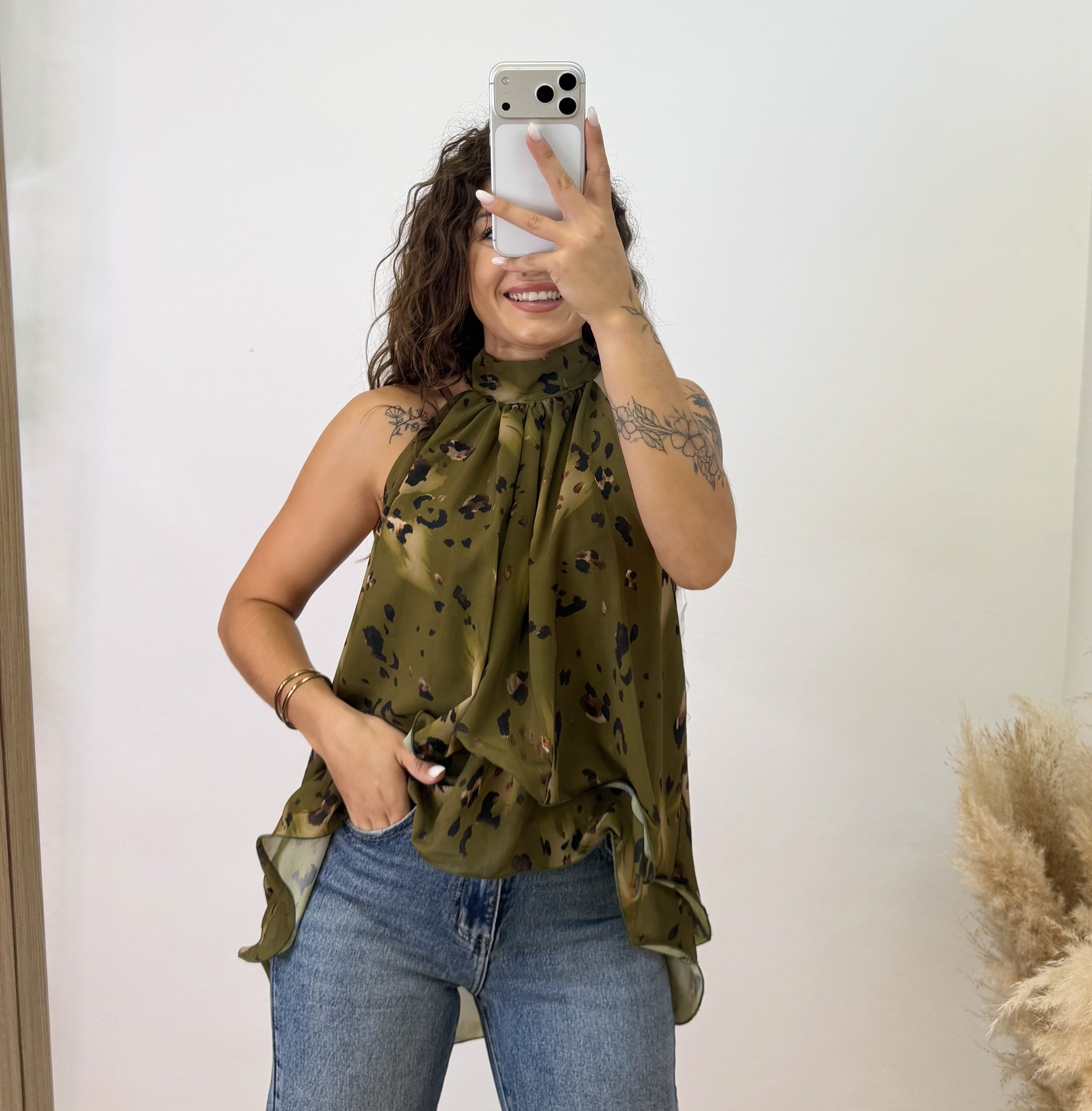 Camiseta gasa volante - Verde pistacho