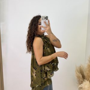 Alternative view of Camiseta gasa volante - Verde pistacho