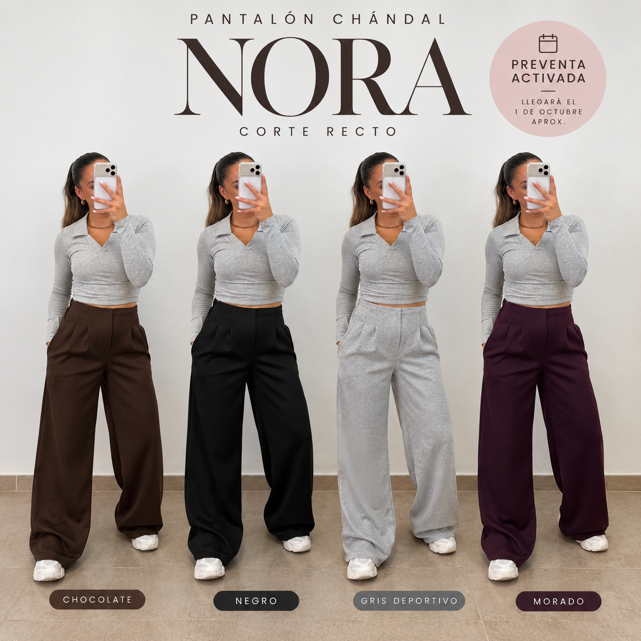 Pantalón nora chándal corte recto – PREVENTA
