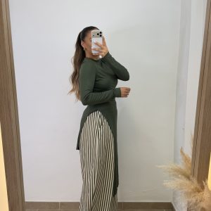 Pantalón Noemi - Rayas verde militar - Imagen 4