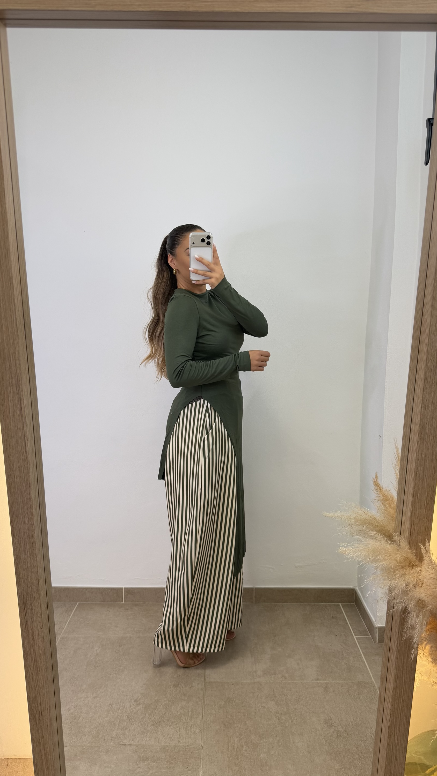 Pantalón Noemi - Rayas verde militar - Imagen 4