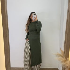 Pantalón Noemi - Rayas verde militar - Imagen 3