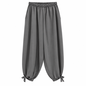 Pantalón globo nudo - Gris - Imagen 3