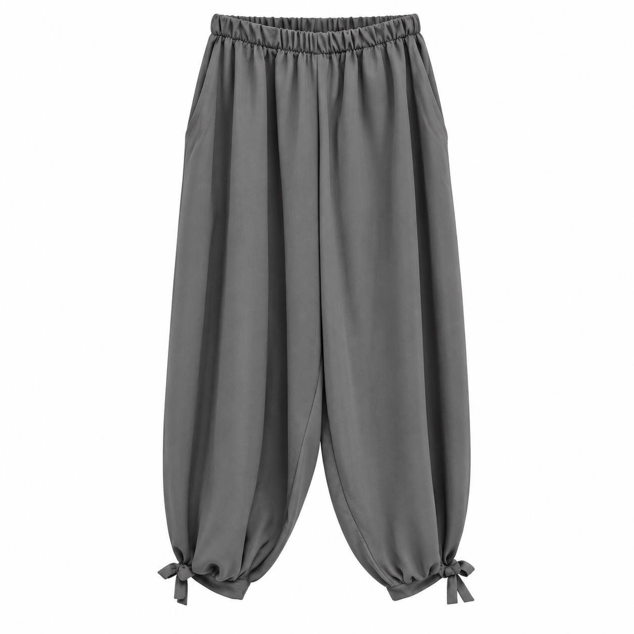 Pantalón globo nudo - Gris - Imagen 3