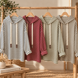 Sudadera rayas capucha