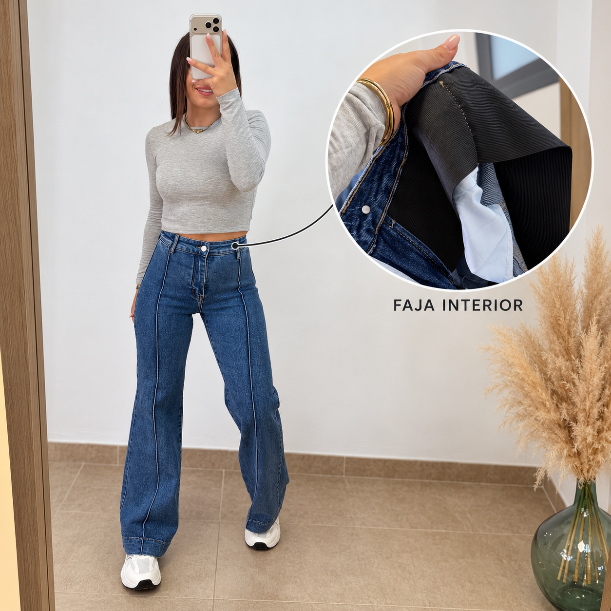 Pantalón vaquero claro Leyre - Faja incorporada