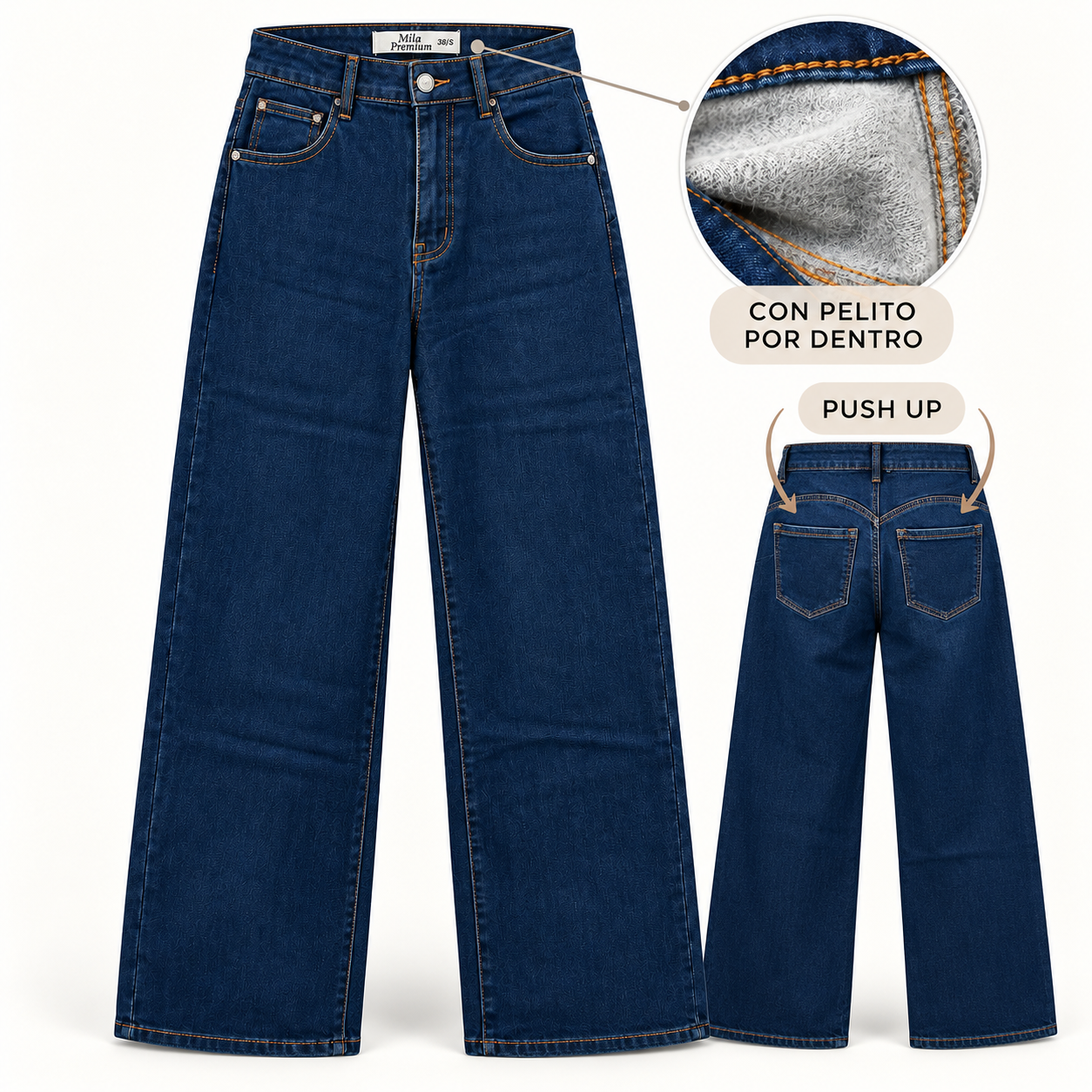 Pantalón vaquero con Pelito y Push up
