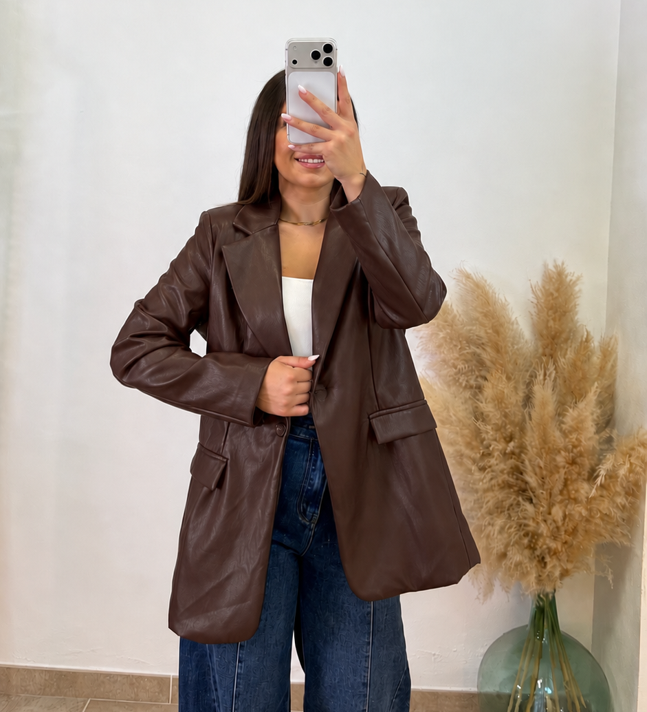 Blazer polipiel - Chocolate