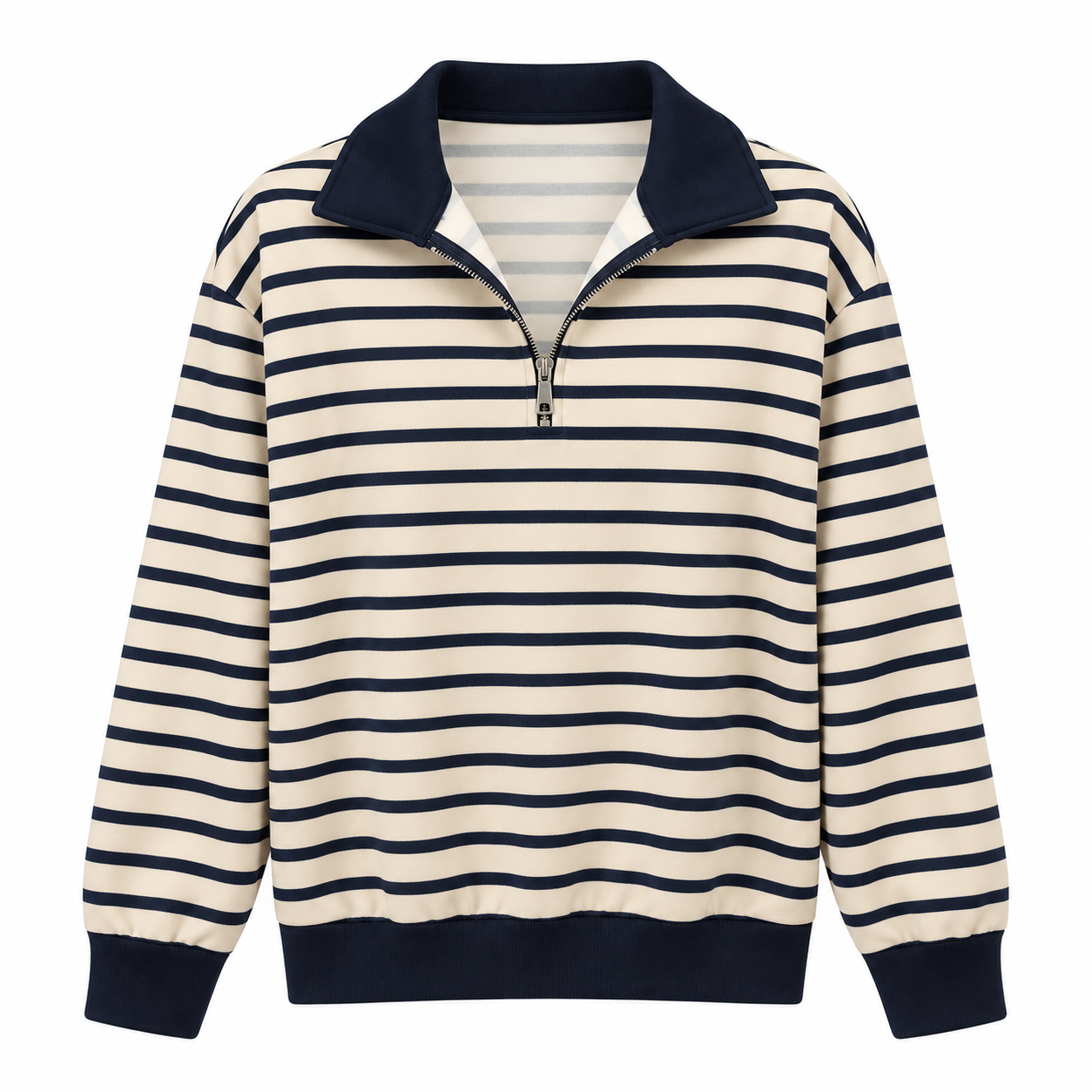 Sudadera rayas polo con cremallera - Imagen 6