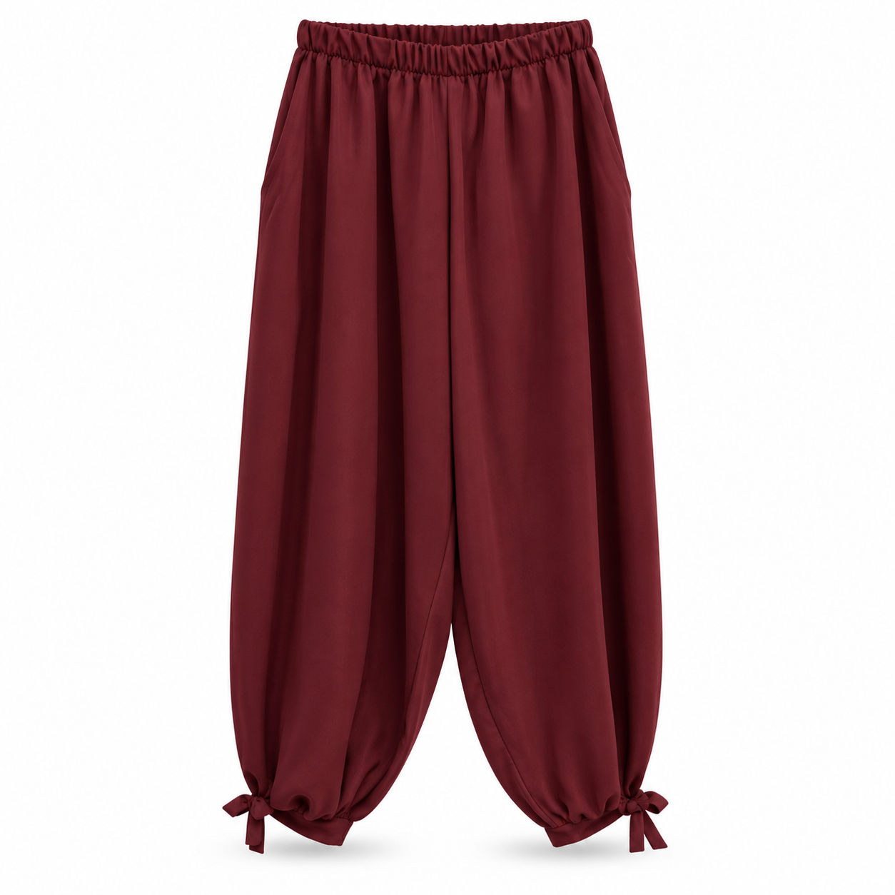 Pantalón globo nudo - Burdeos