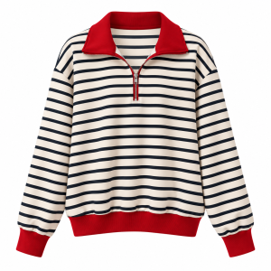 Sudadera rayas polo con cremallera - Imagen 7