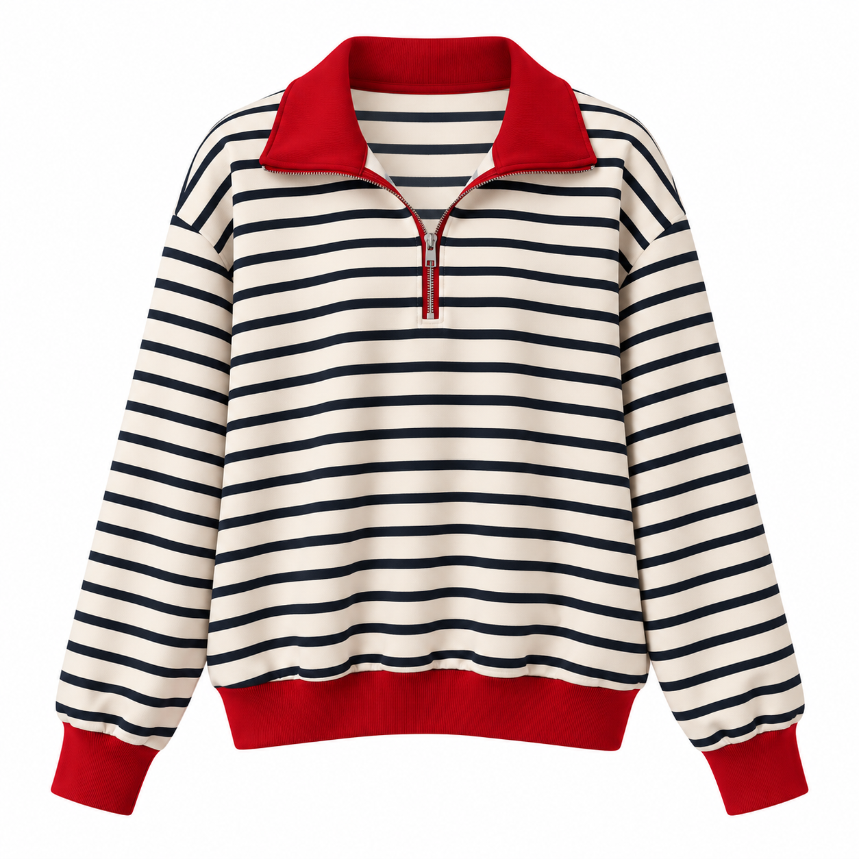 Sudadera rayas polo con cremallera - Imagen 7