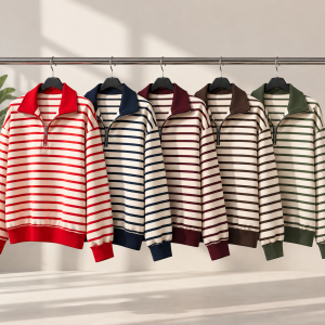 Sudadera rayas polo con cremallera