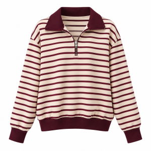 Alternative view of Sudadera rayas polo con cremallera