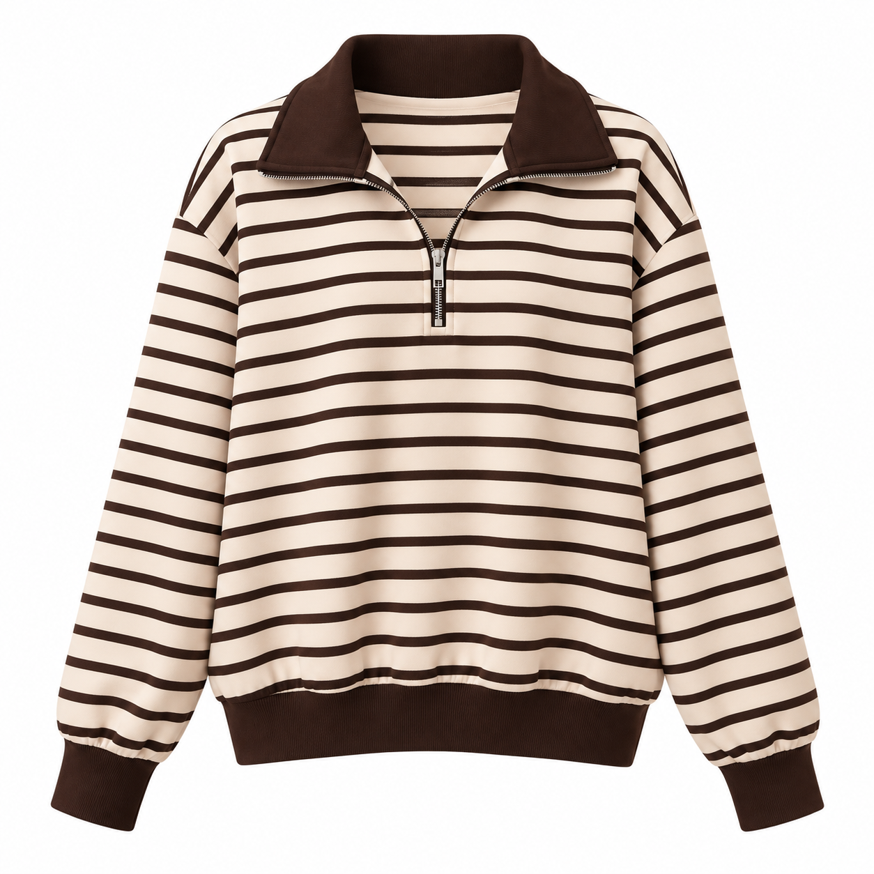 Sudadera rayas polo con cremallera - Imagen 3
