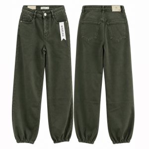 Pantalón vaquero globo puño - Verde militar