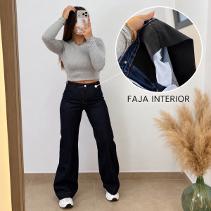 Pantalón vaquero oscuro Leyre - Faja incorporada
