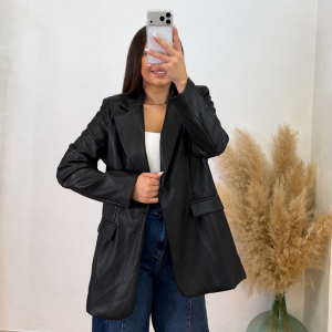 Blazer polipiel - Negra