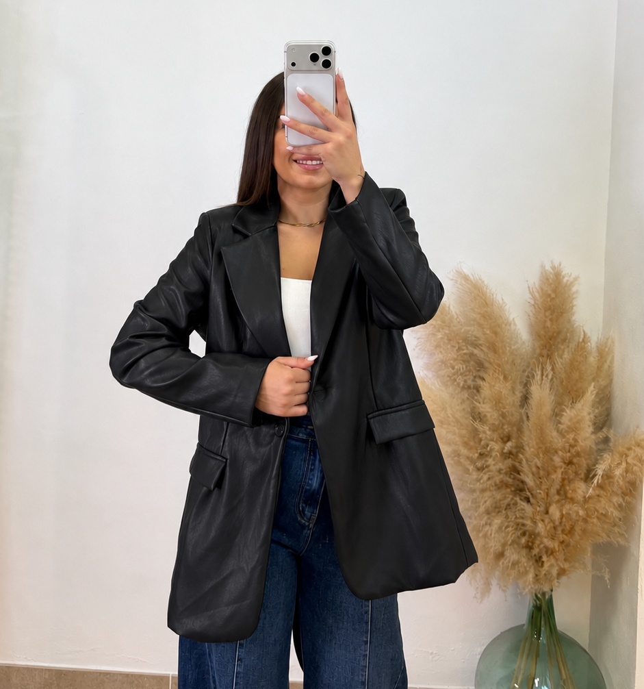Blazer polipiel - Negra