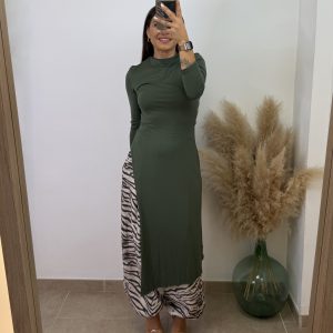 Pantalón puño cebra I Verde militar