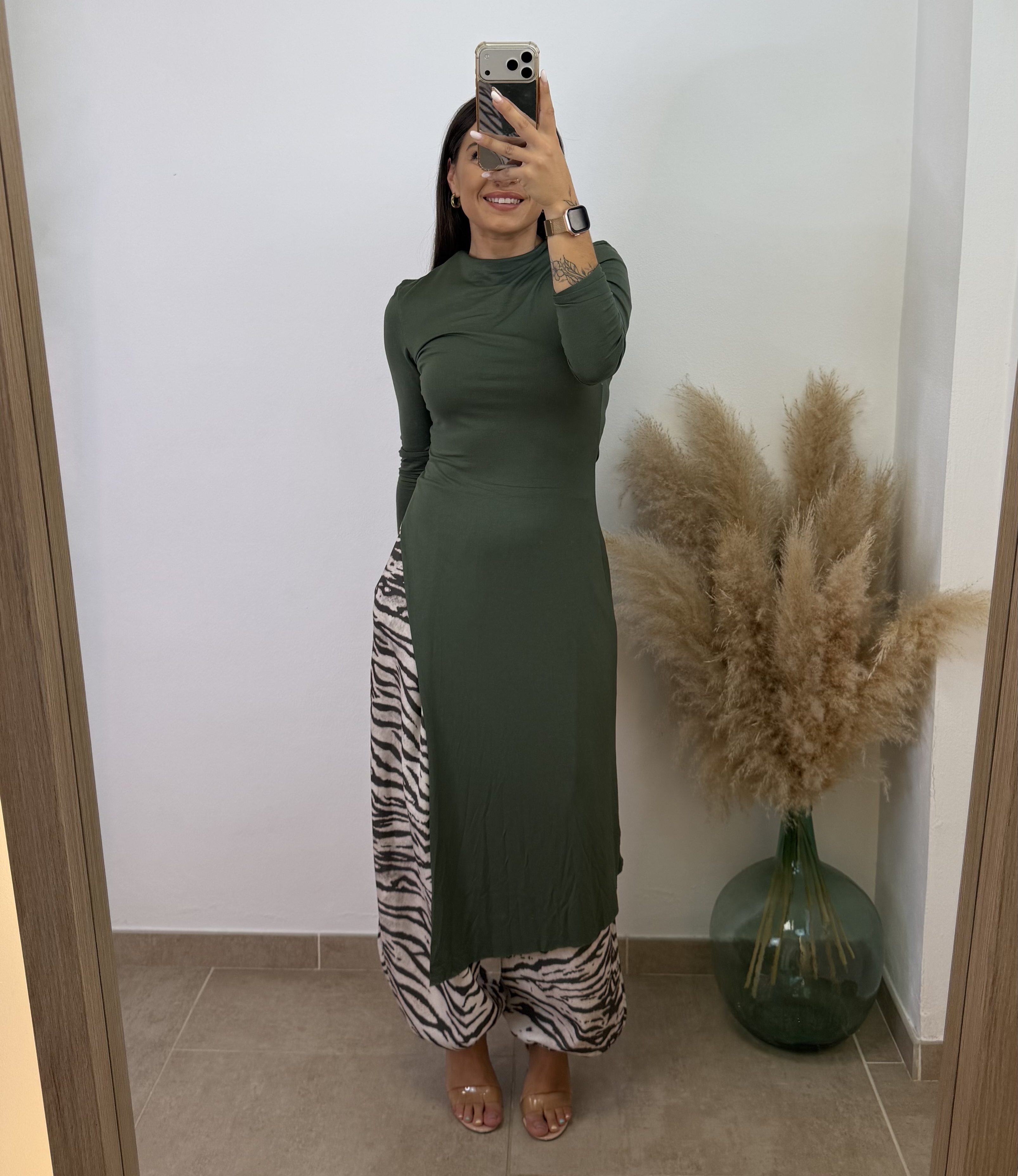Pantalón puño cebra I Verde militar