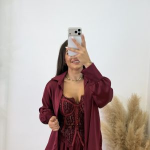Pantalón puño raso - Burdeos - Imagen 4
