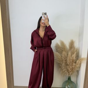 Pantalón puño raso - Burdeos - Imagen 8