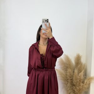 Pantalón puño raso - Burdeos - Imagen 5