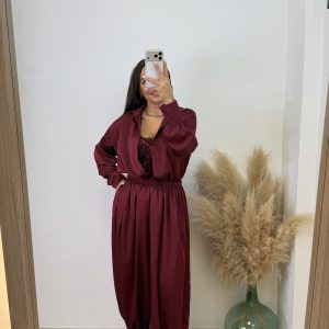 Pantalón puño raso - Burdeos - Imagen 7