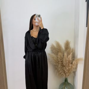 Pantalón puño raso - Negro - Imagen 3