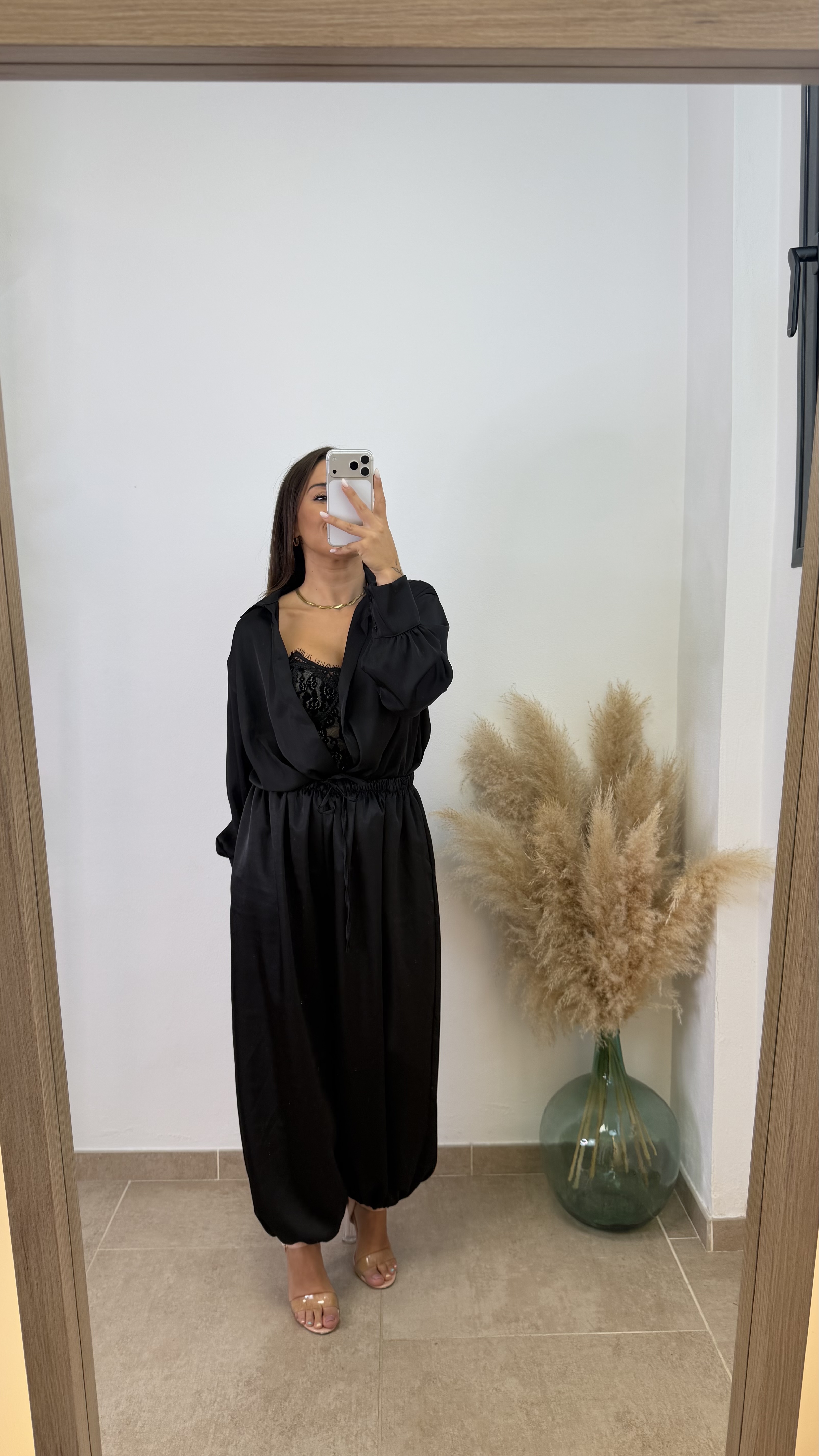 Pantalón puño raso - Negro - Imagen 3
