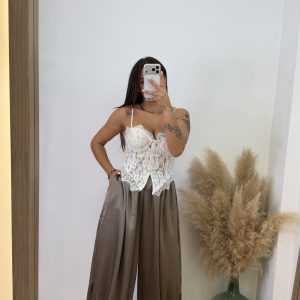 Pantalón puño raso - Taupé - Imagen 3