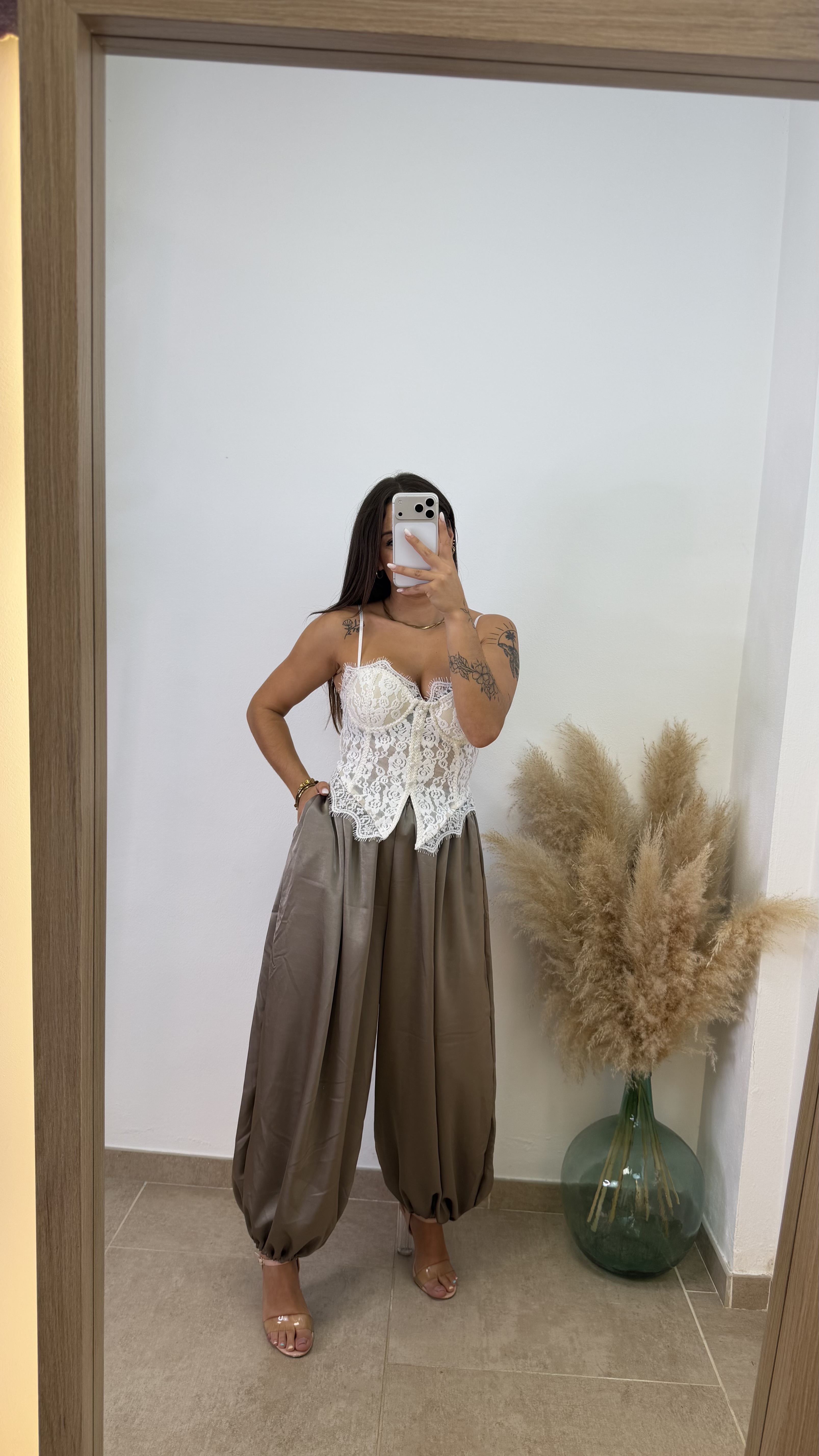Pantalón puño raso - Taupé - Imagen 3