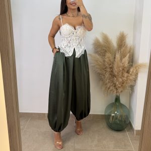 Pantalón puño raso - Verde Militar