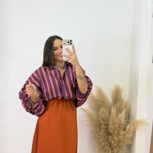 Falda satinada Sara - Naranja - Imagen 3