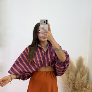 Camisa murciélago - Rayas burdeos - Imagen 3