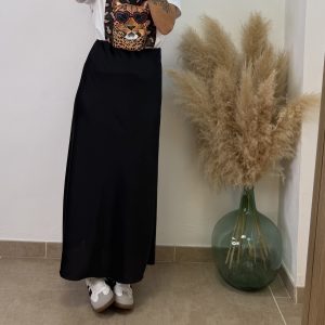 Falda satinada Sara - Negro - Imagen 4