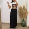Falda satinada Sara - Negro