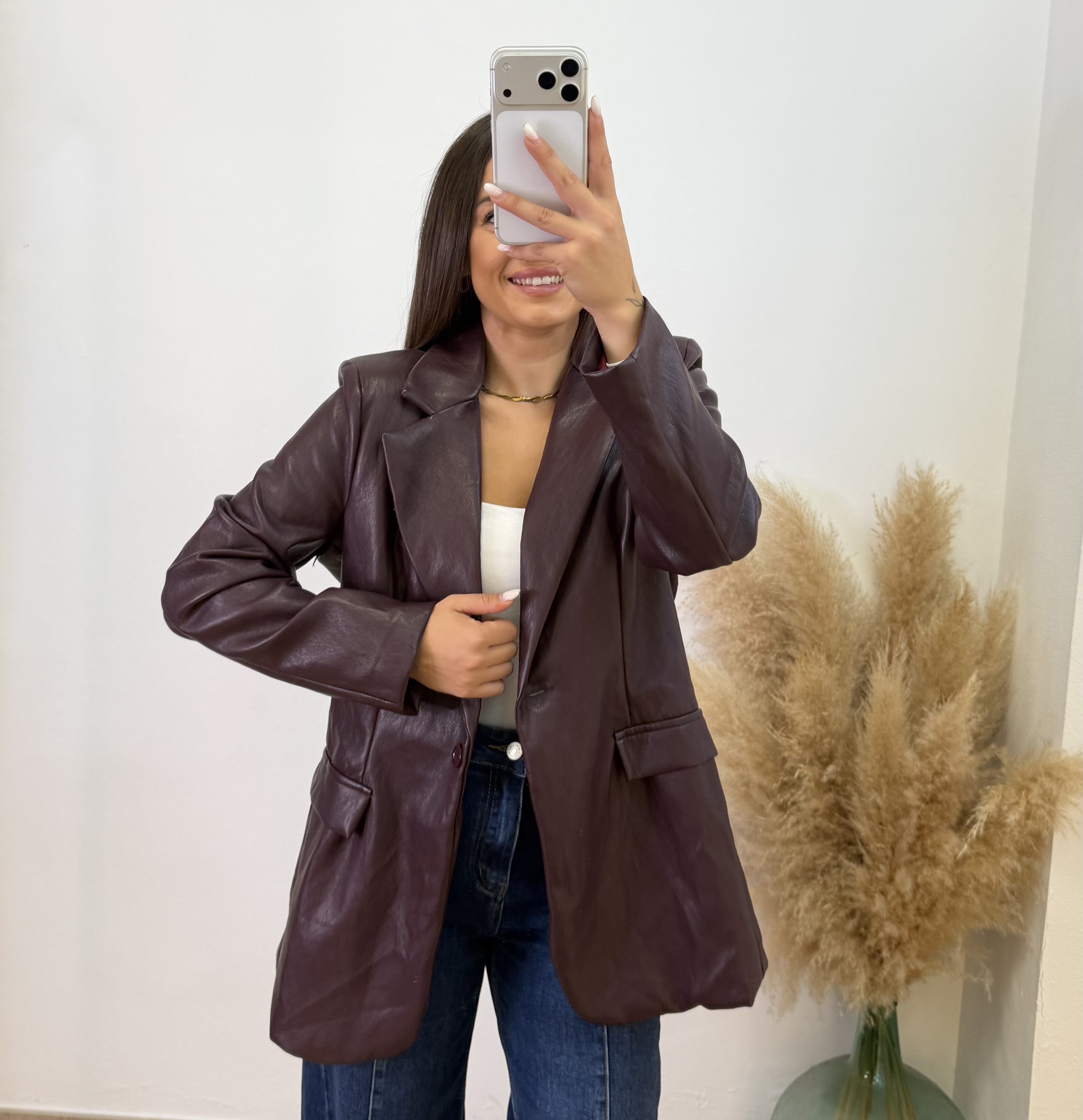 Blazer polipiel - Burdeos
