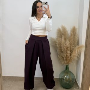 Pantalón chándal plisado - morado