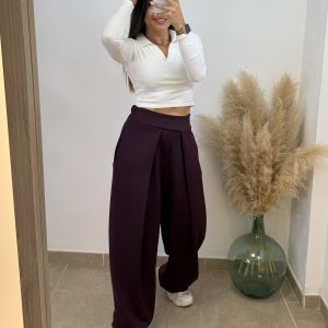 Pantalón chándal plisado - morado - Imagen 2