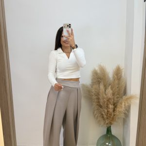 Pantalón chándal plisado - Taupe - Imagen 2