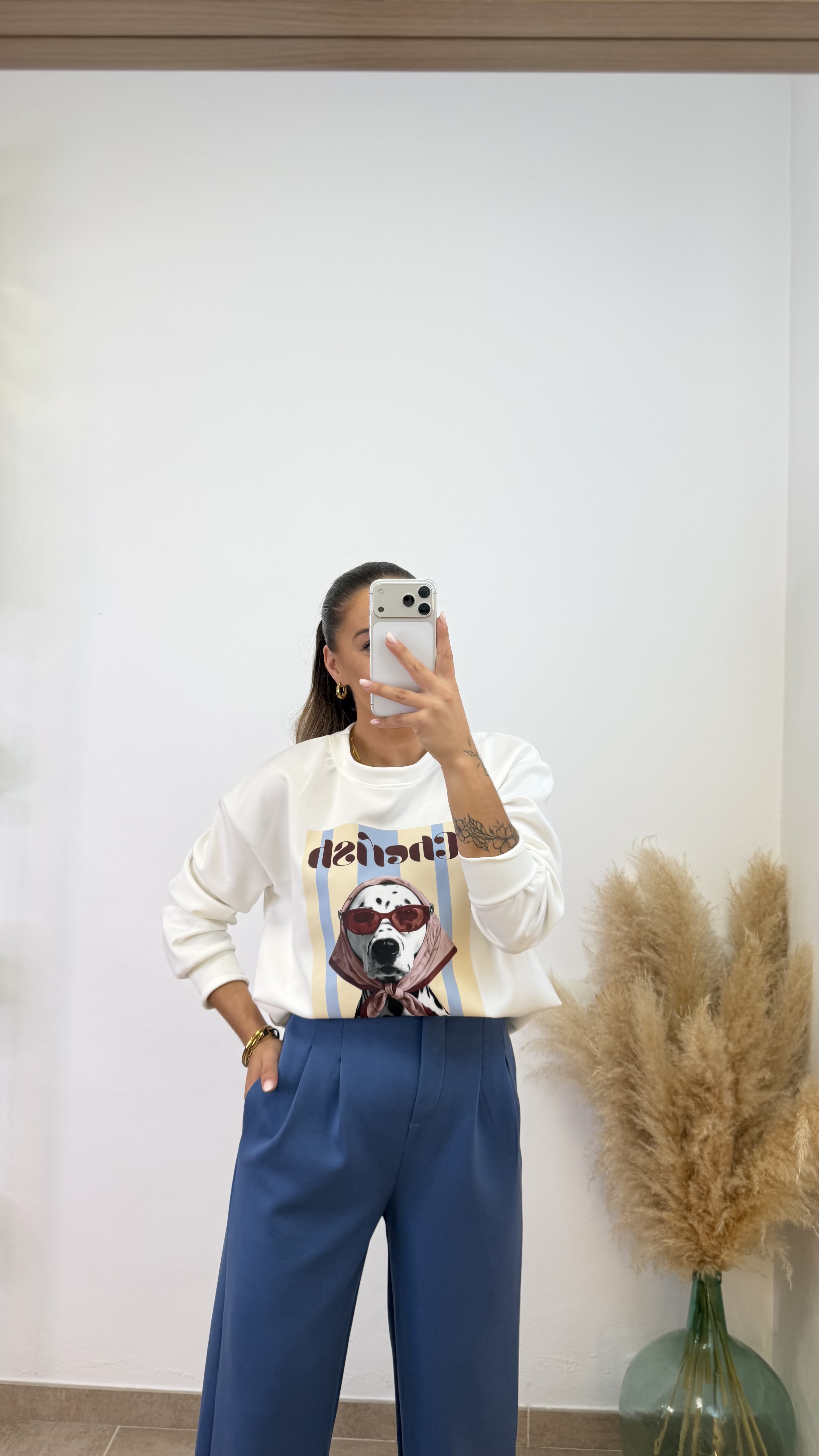 Sudadera perro - Cherish - beige y celeste - Imagen 4