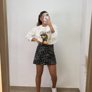 Falda pantalón leopardo - Verde