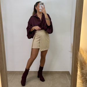 Falda tachuela antelina I Beige