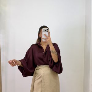 Falda tachuela antelina I Beige - Imagen 3
